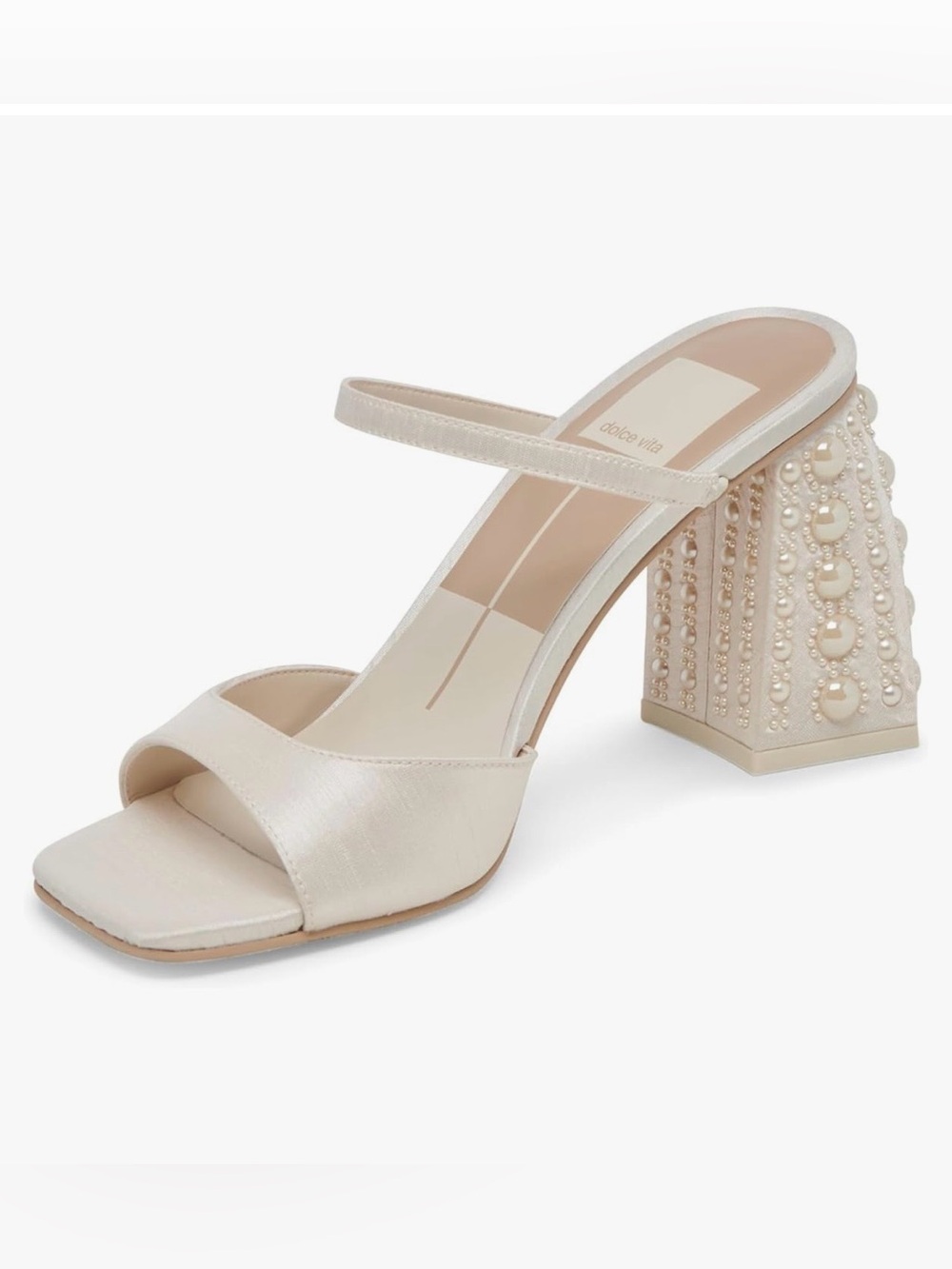 Dolce Vita Ivory Jemmy Pearl Slide Sandal Size 10
